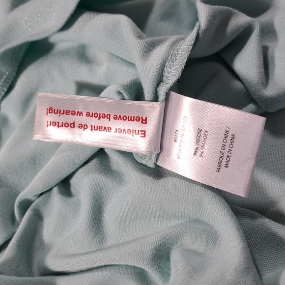 Melanie Lyne Teal Blue Silver Sparkle Scoop Neck Stretch High Low Tee NWT L - Picture 6 of 10